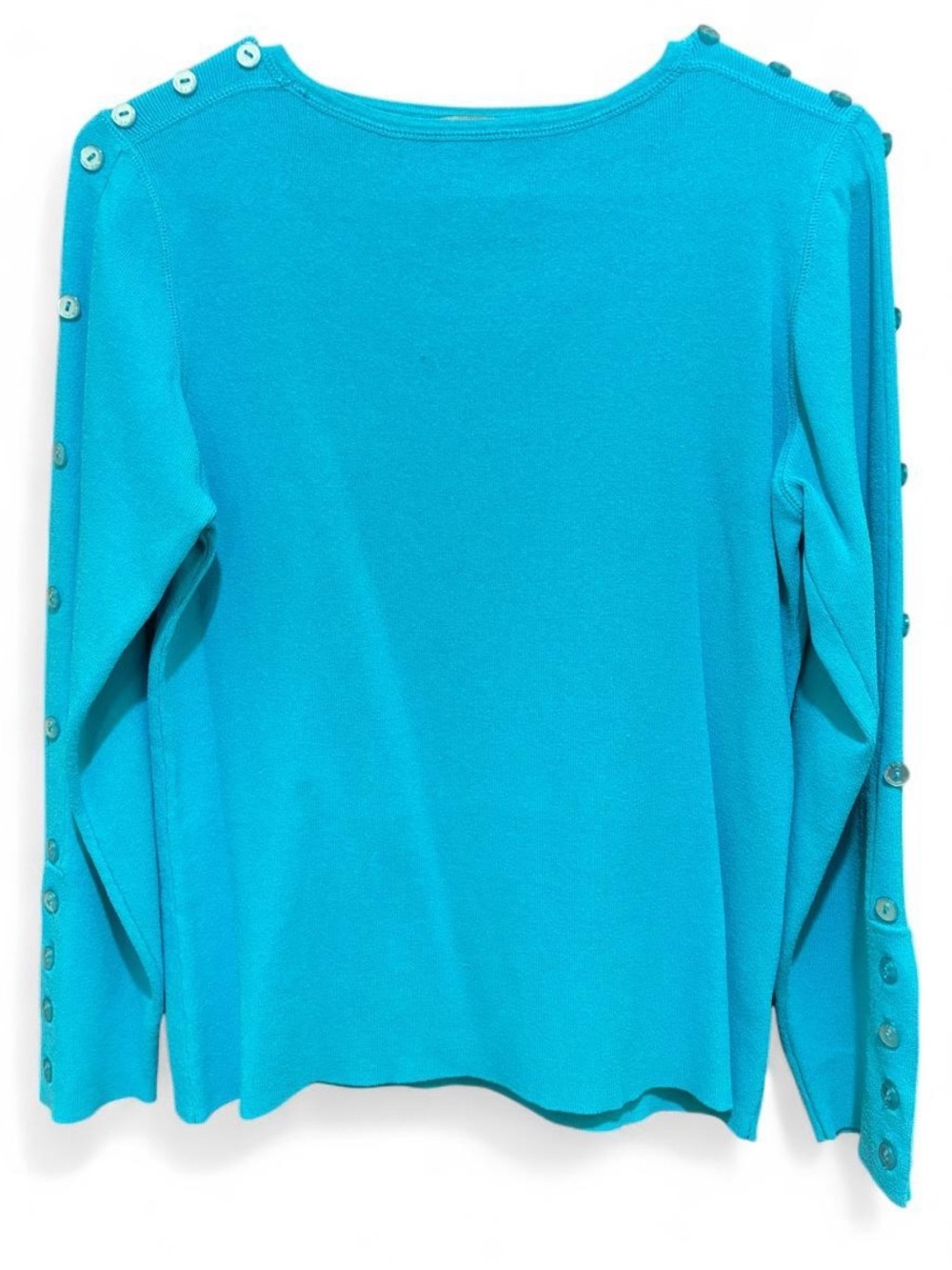 One Girl Who Turquoise Button-Trim Knit Top